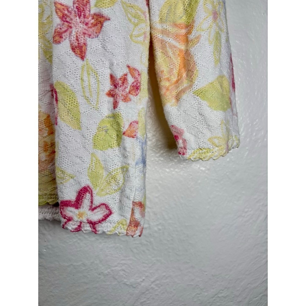 Vintage Christopher & Banks Floral Zip Up Cardigan Sweater Small Cottage Grandma - Picture 3 of 15